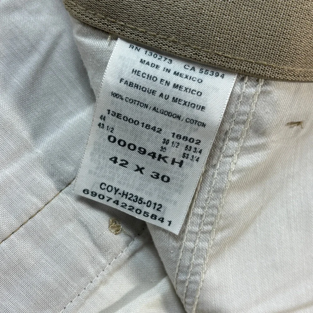 Wrangler Riata Men's 42x29 Khaki Tan Flat Front Cotton Twill Casual Pants